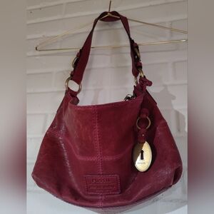 Fossil Red Leather Women's Bag